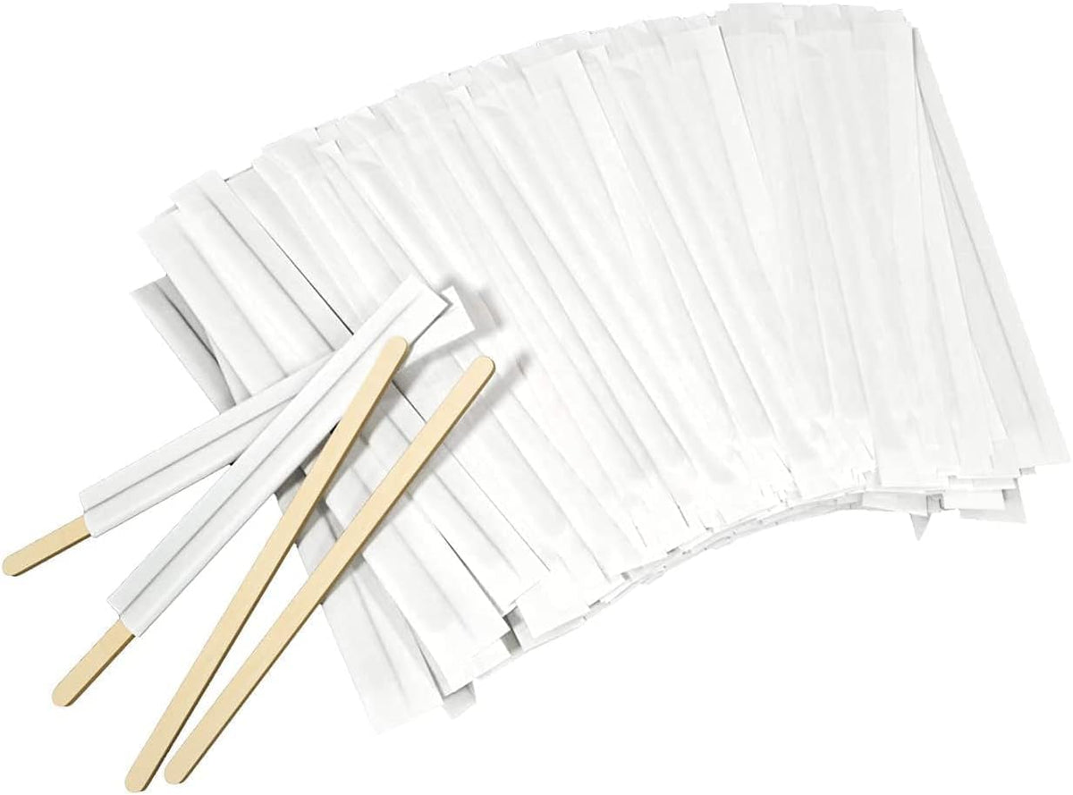 5×1000Pcs Disposable Wood Coffee Stir Sticks Stirrers Individually Paper Wrapped Coffee Tea