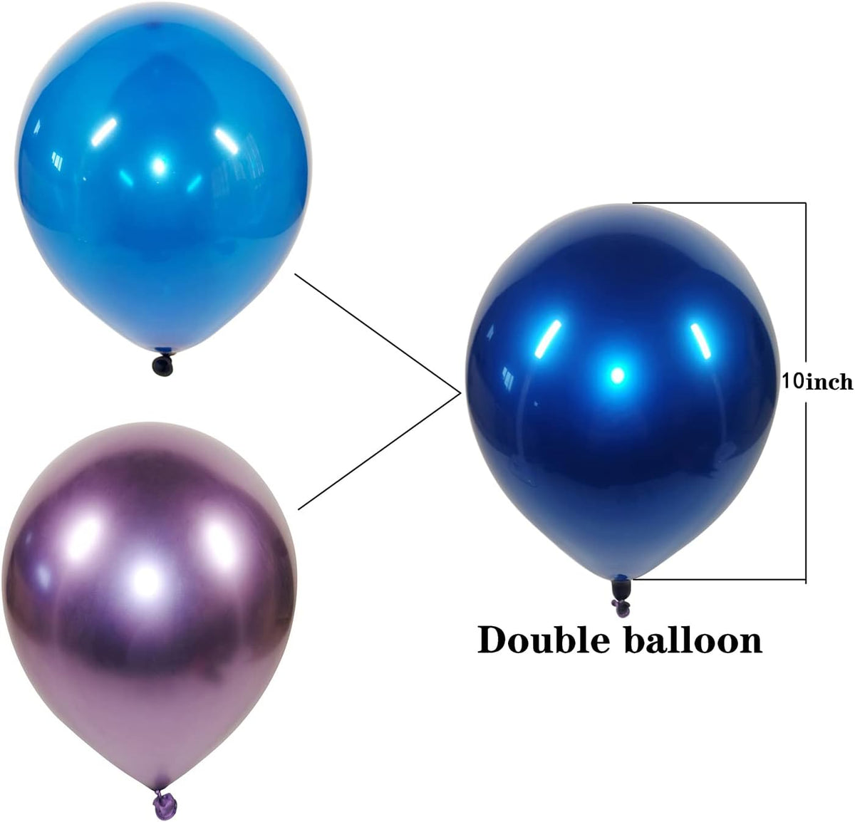Metallic Royal Blue Balloons 50pcs 10 inch Metallic blue balloons Double layer blue balloons are