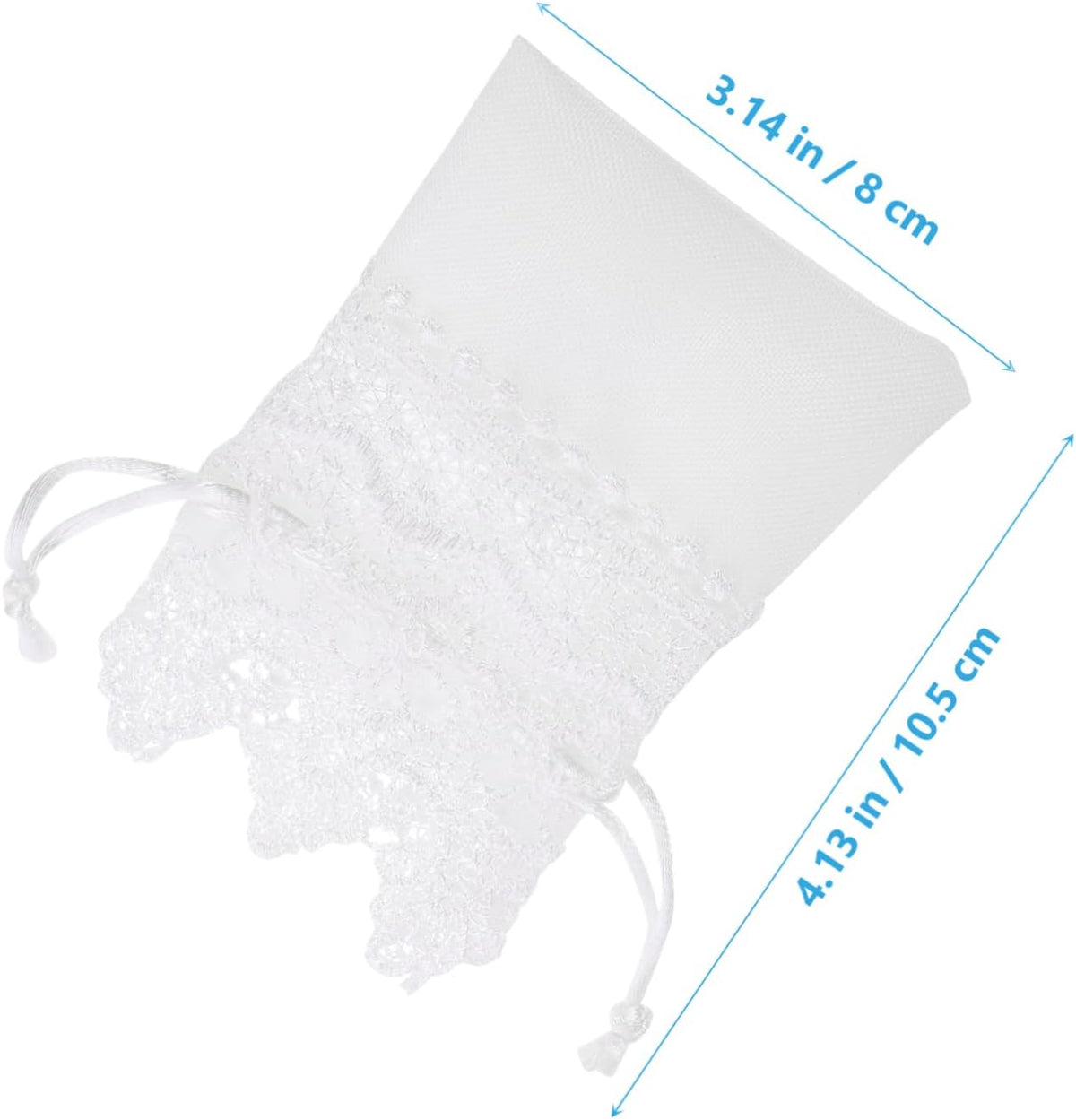 STOBOK 40Pcs White Lace Drawstring Jewelry Bags, Small Organza Bags, Lace Jewelry Pouches for