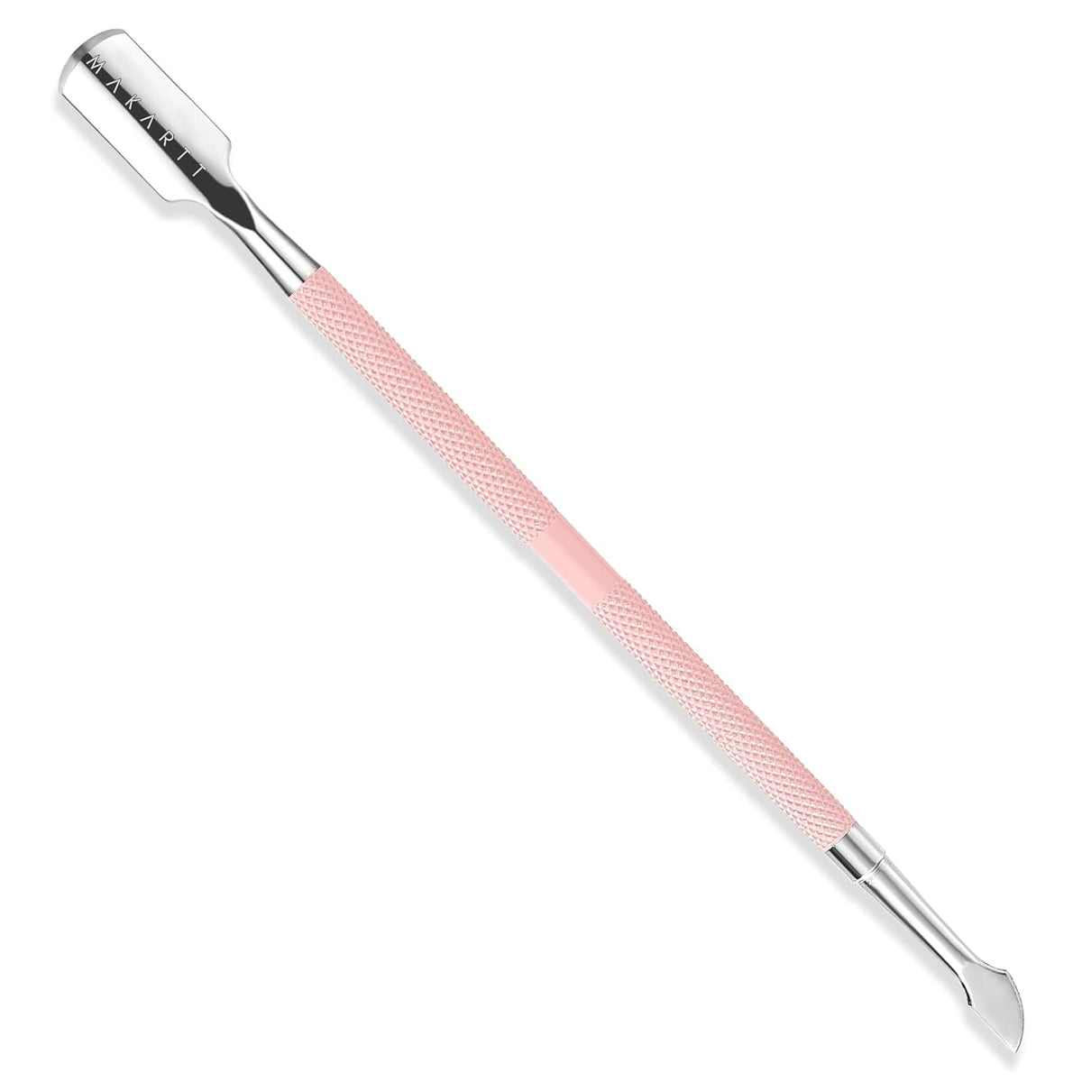 Makartt Cuticle Pusher, Pink Cuticle Remover, Professional Stainless Steel Nail Cleaner Dual Ended