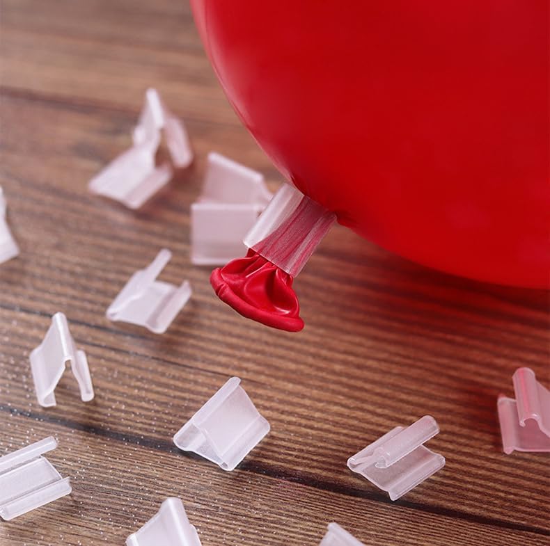 AKOAK 100 Pcs Useful "V" Shaped Balloon Seal Clip Transparent Balloon Button
