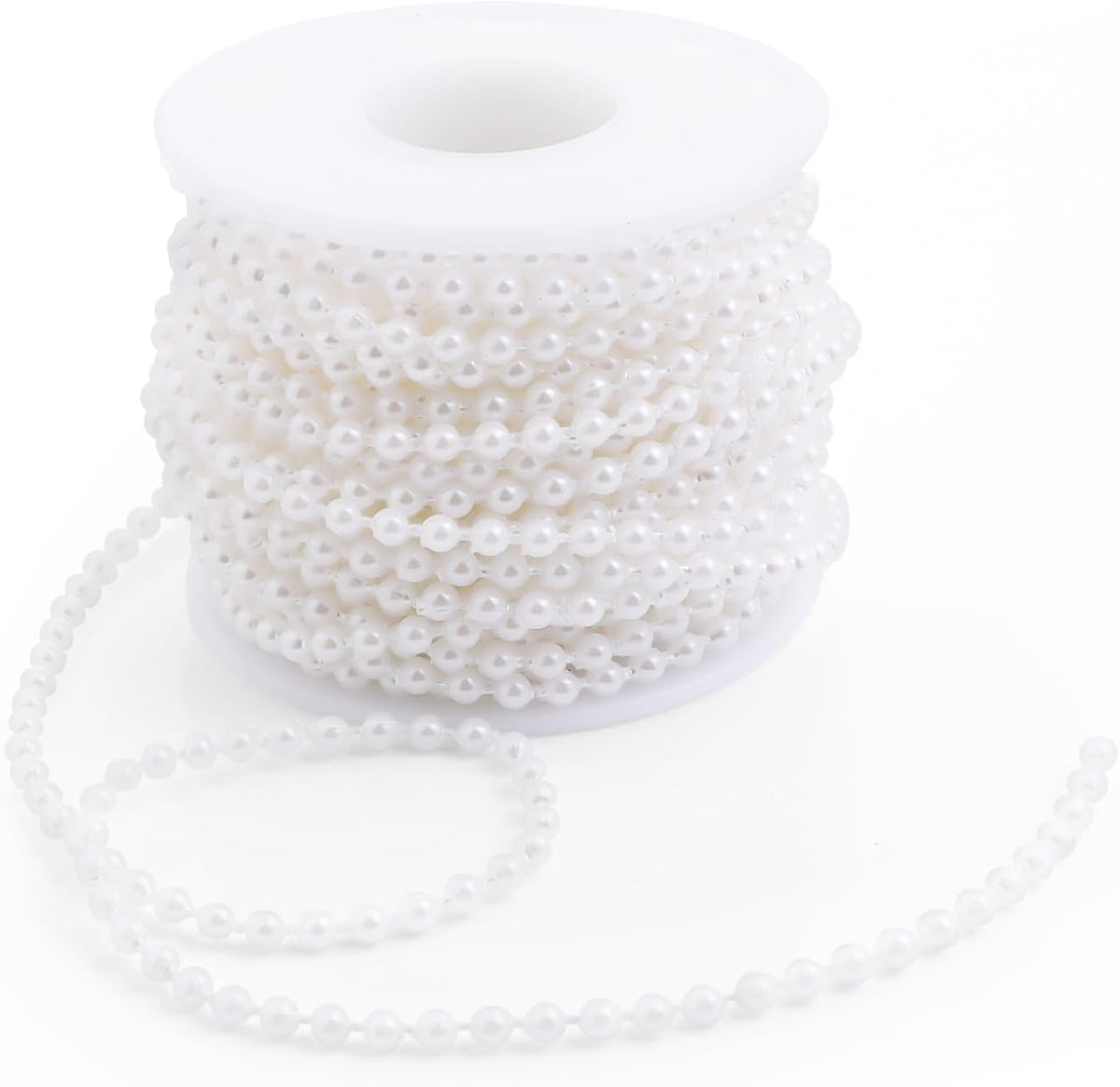 Pearls String Beads 33 Feet Crafts Faux Pearl Roll for Christmas Garland Flowers Wedding Party