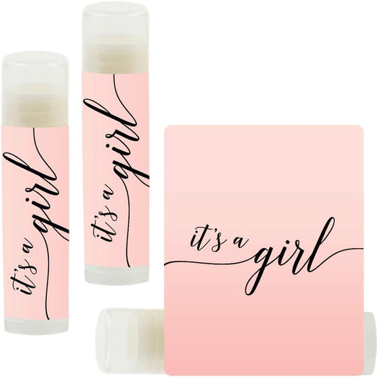 Andaz Press Blush Pink Rose Elegant Party Baby Shower, Lip Balm Chapstick Favors, It'S A Girl!