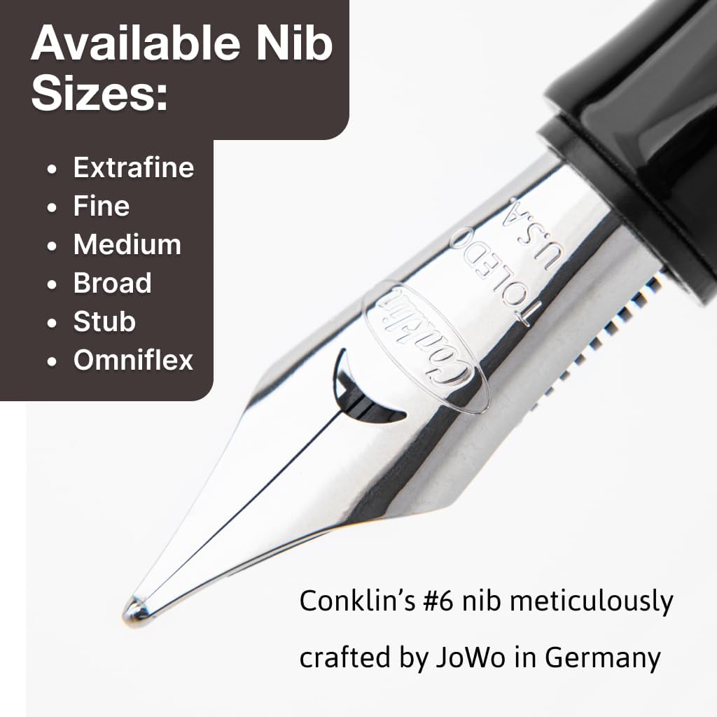 Conklin Duragraph Fountain Pen Orange Nights - Fine Nib, Luxury Writing Instrument with Vibrant