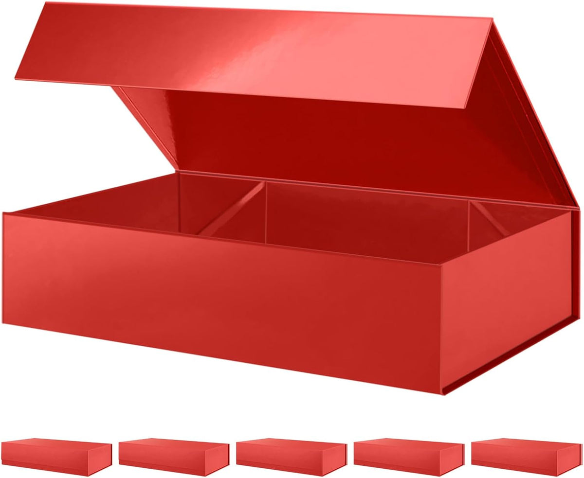 PACKHOME 6 Extra Large Gift Boxes 17.5x11.3x4.3 Inches, Sturdy Shirt Boxes with Magnetic Lids for
