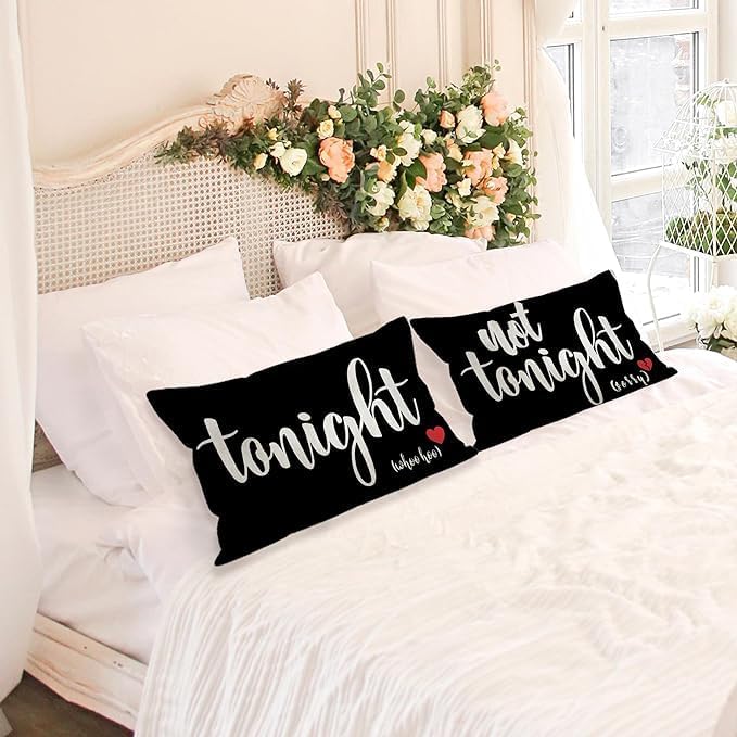 Mancheng-zi Bridal Gift,16x24 Pillow Cover,Bridal Shower Gifts,Funny Couples Reversible Linen