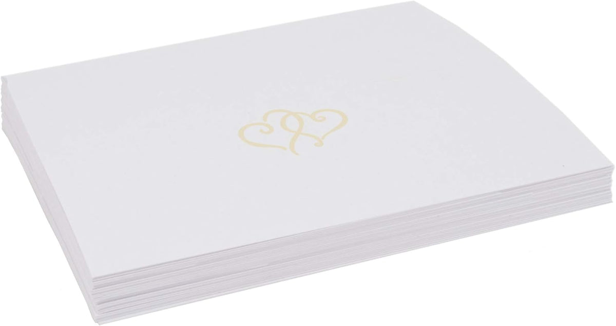 Linked Hearts Place Cards, Ivory (Choose Color), Set of 60, Pre-cut and Scored - Wedding, Party
