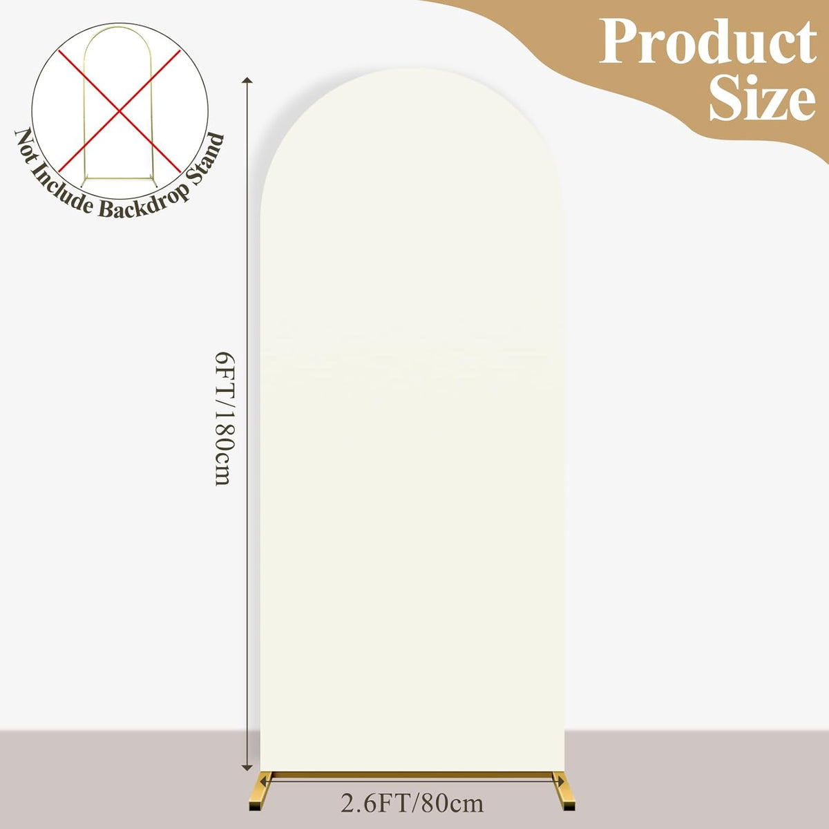 Ledido Wedding Arch Backdrop Cover 6FT Arch Covers Fitted Stretchy Spandex Round Top Stand Backdrop