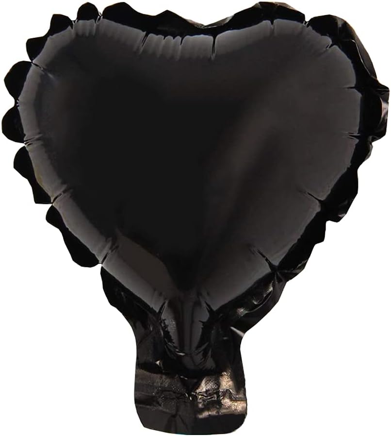 50 pcs 5inch Black Heart Shape Foil Mylar Balloons for birthday party decorations, Wedding
