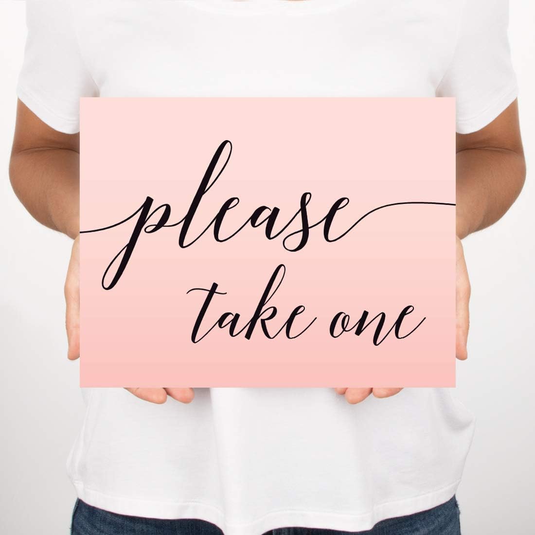 Andaz Press Blush Pink Rose Elegant Party Collection, 8.5x11-inch Unframed Party Sign, Please Take