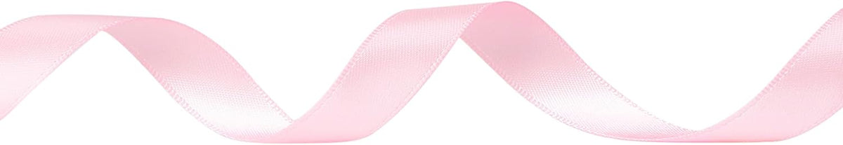 Ribbli Double Faced Light Pink Satin Ribbon,1/2” x Continuous 25 Yards,Use for Bows Bouquet,Gift
