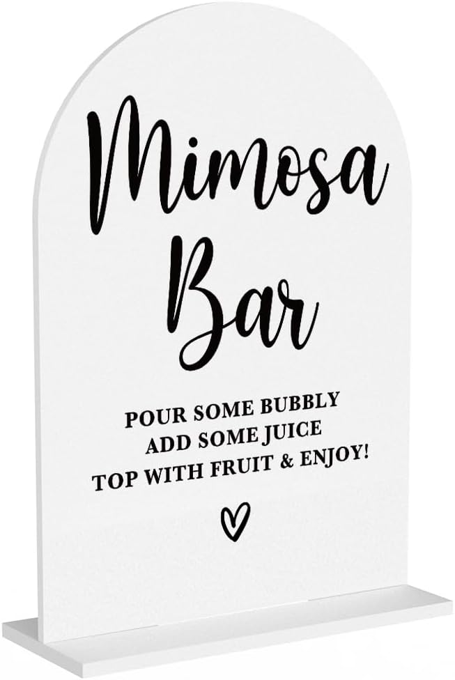 Acrylic Wedding Signs, Bridal Shower Decorations, Mimosa Bar Signs for Reception, Modern