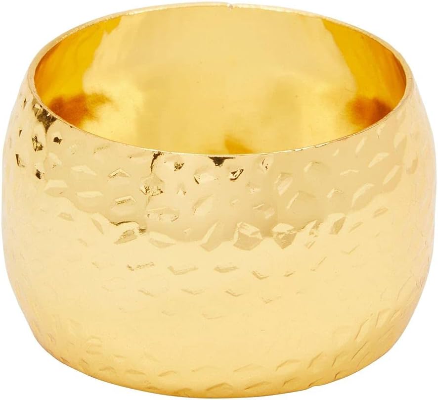 Farmlyn Creek Gold Napkin Ring Set of 12 for Weddings & Events - 1.8 x 1.8 in Zinc Metal Round