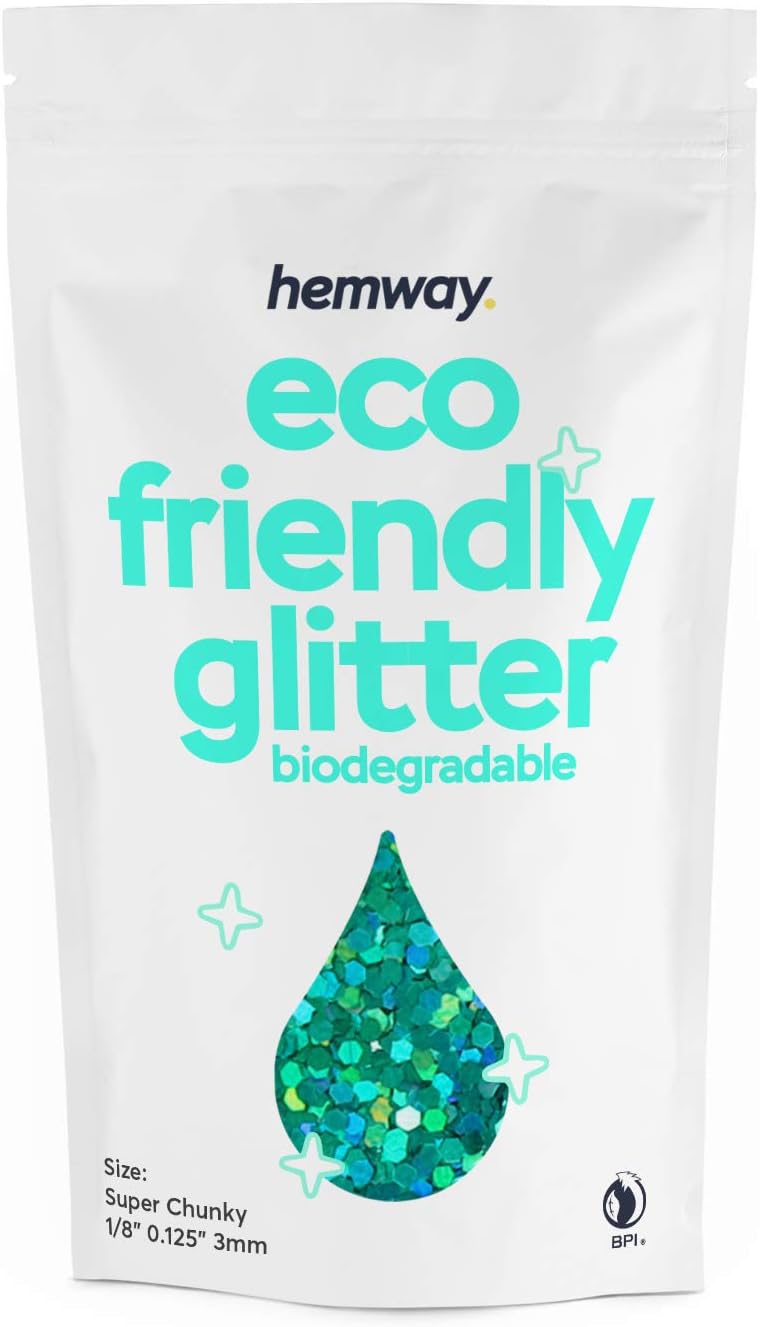 Hemway Eco Friendly Biodegradable Glitter 100g / 3.5oz Bio Cosmetic Safe Sparkle Vegan for Face