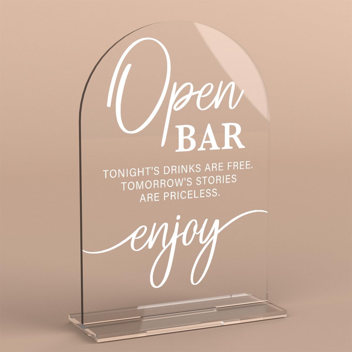 Acrylic Wedding Sign Wedding Signs for Ceremony Open Bar Sign for Wedding Modern Calligraphy Arch