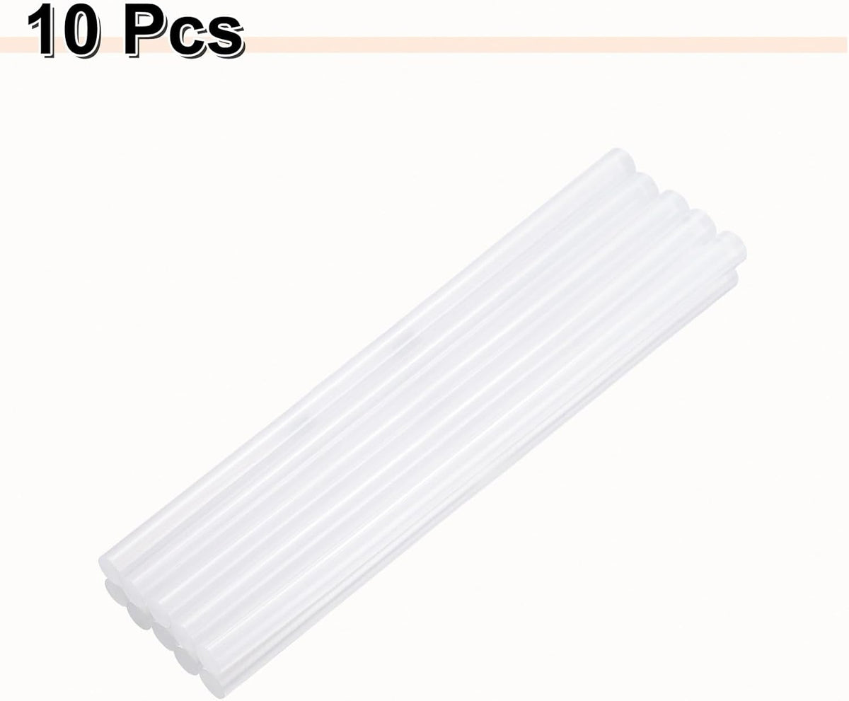 HARFINGTON 10pcs Hot Glue Sticks 0.43" Dia x 10.63" Long EVA Mini Hot Melt Adhesive Glue Stick for
