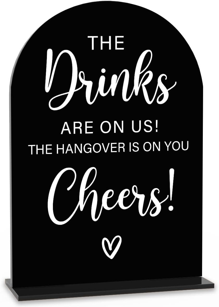 Acrylic Wedding Sign, Bridal Shower Decorations, The Drinks Sign for Ceremony, Modern Font Table