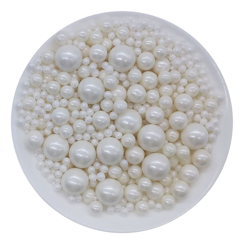 Edible White Sugar Pearls Candy Sprinkles 120G/ 4.23Ounce Baking Cake Sprinkles Cupcake and Cake