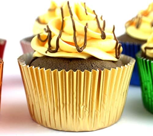 Eoonfirst Gold Foil Cupcake Case Liners Wrappers Baking Muffin Paper Cups 198 Pcs