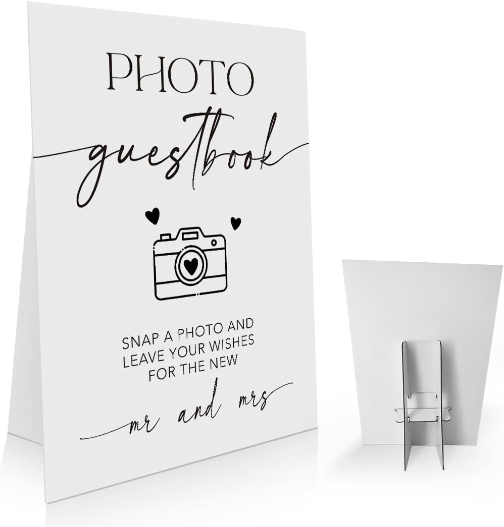Wedding Photo Guestbook Sign 8 x 11 Inch, Photo Guest Book Sign, Photo Minimalist Wedding Sign
