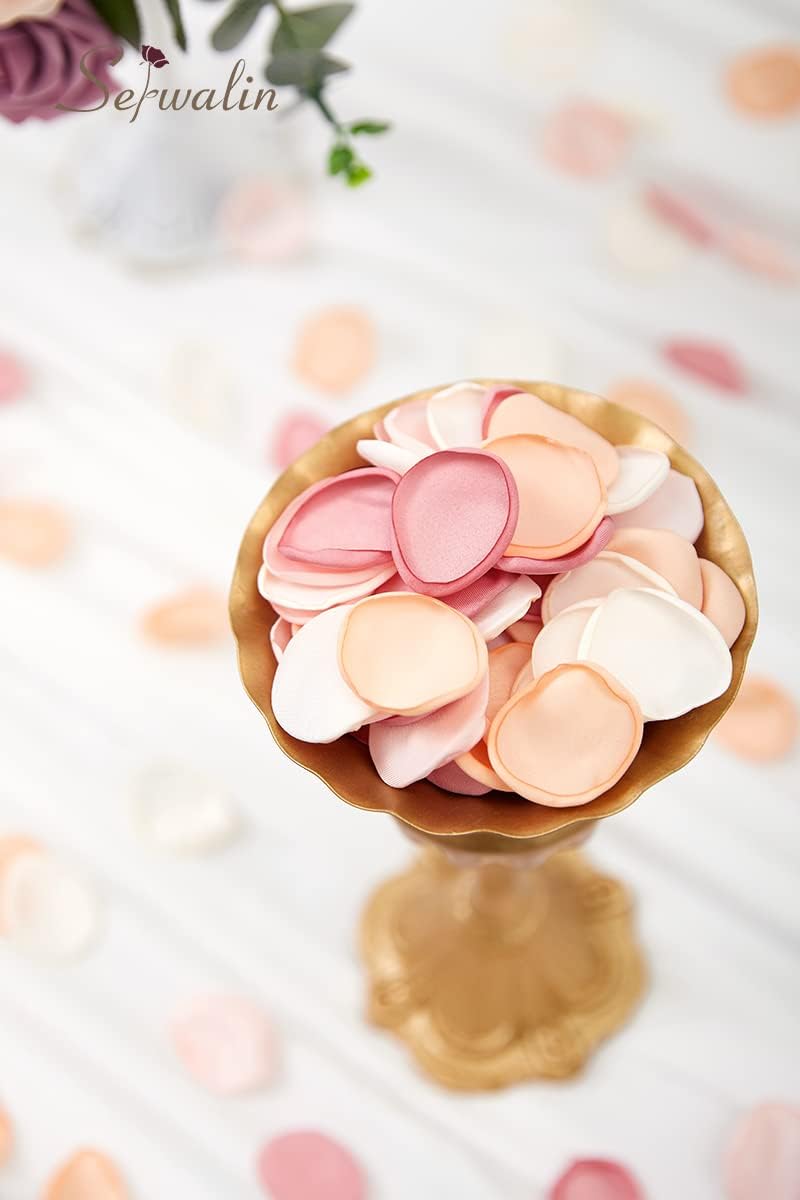 Serwalin 300Pcs Silk Rose Petals Artificial Flower Petals for Weddings Champagne Gold Petals Fake
