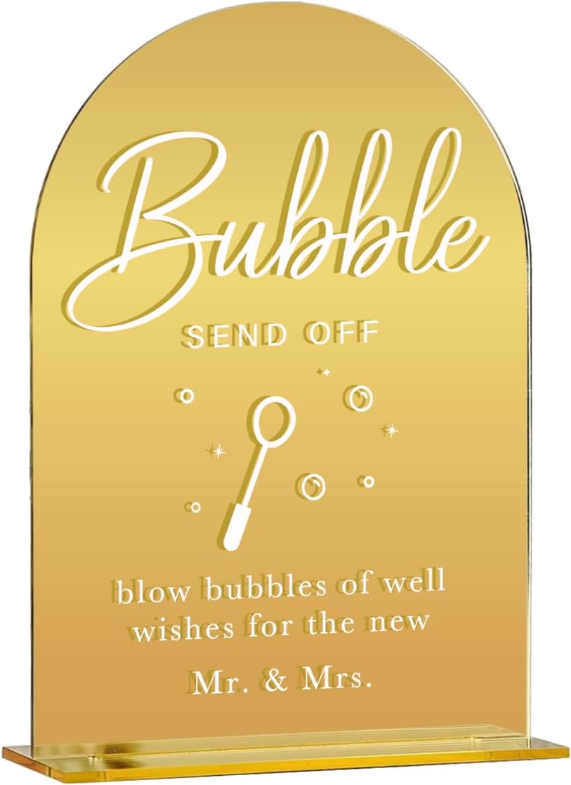 Acrylic Wedding Sign, Bridal Shower Decorations, Bubble Send Off Sign for Ceremony, Modern Font