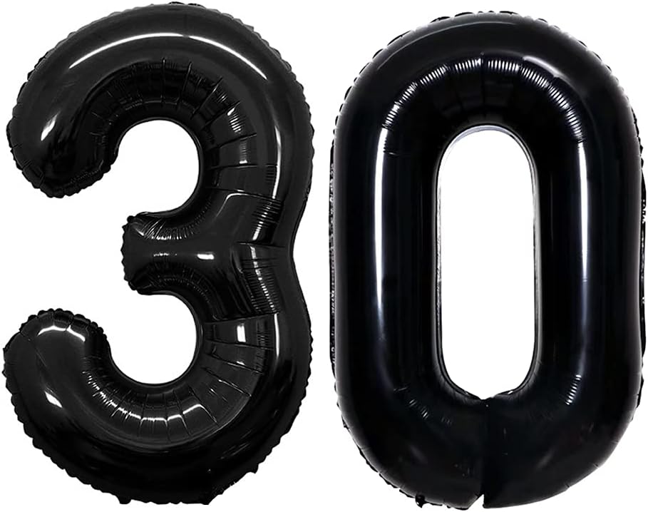 GOER Number 30 Balloons for 30th Birthday Party Decorations,42 Inch Jumbo Foil Helium Balloons for
