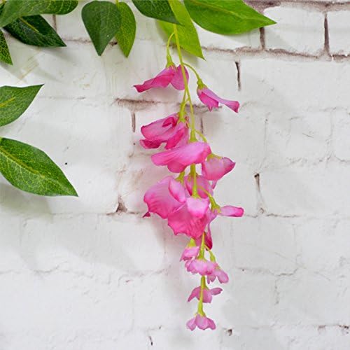DearHouse 4Pcs 6.6Ft/Piece Artificial Flowers Silk Wisteria Garland Artificial Wisteria Vine Rattan