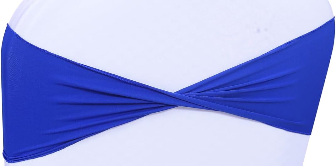 MDS Pack of 200 Spandex Chair Sashes Bows Elastic Stretch Dining Chair Bands Ties Without Slider