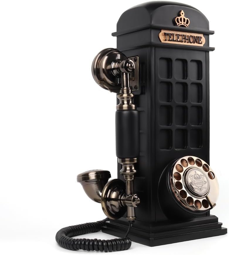Audio Guest Book Wedding Phone with Vintage Phone Booth Design, Record Customized Audio Message