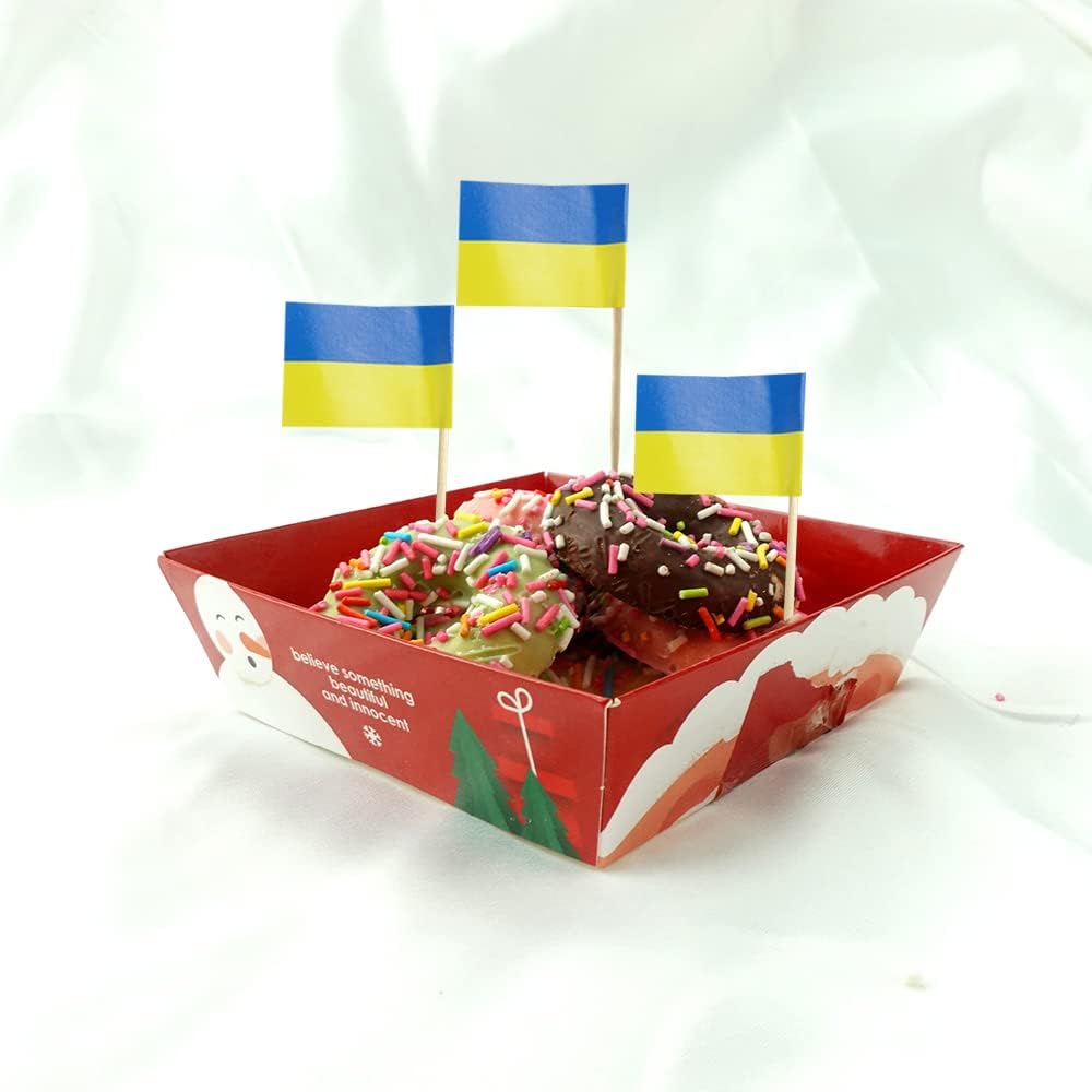 Ukraine Flag Ukrainian Flag, Small Mini Ukraine Toothpick Flags for Food, Cupcakes, Cocktails