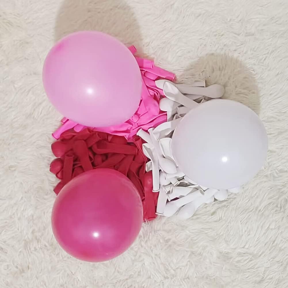 300 Pack Hot Pink Light Pink and White Balloons 5 Inch Pink White and Rose Red Mini Latex Assorted