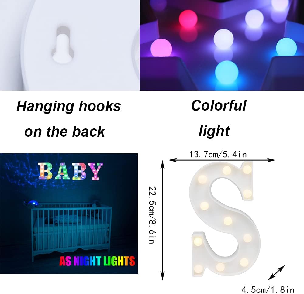 Light Up Colorful LED Marquee Letter lights, 18 Colors Changing Alphabet Letters Sign with Remote
