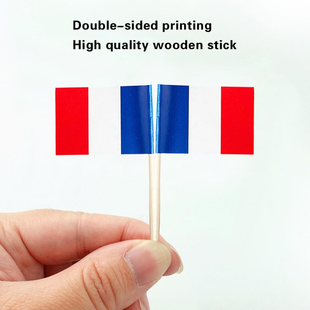 mflagperft France Flag French Flag, Small Mini France Toothpick Flags for Food, Cupcakes