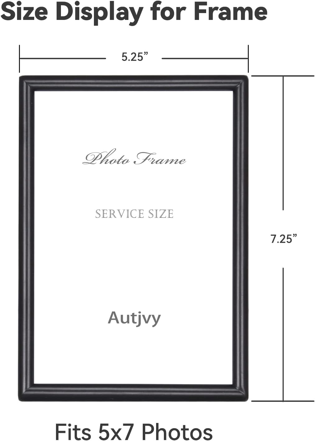 5x7 Picture Frame set of 2, Matte Black Modern Thin Aluminum Metal Photo Frames with HD Real Glass