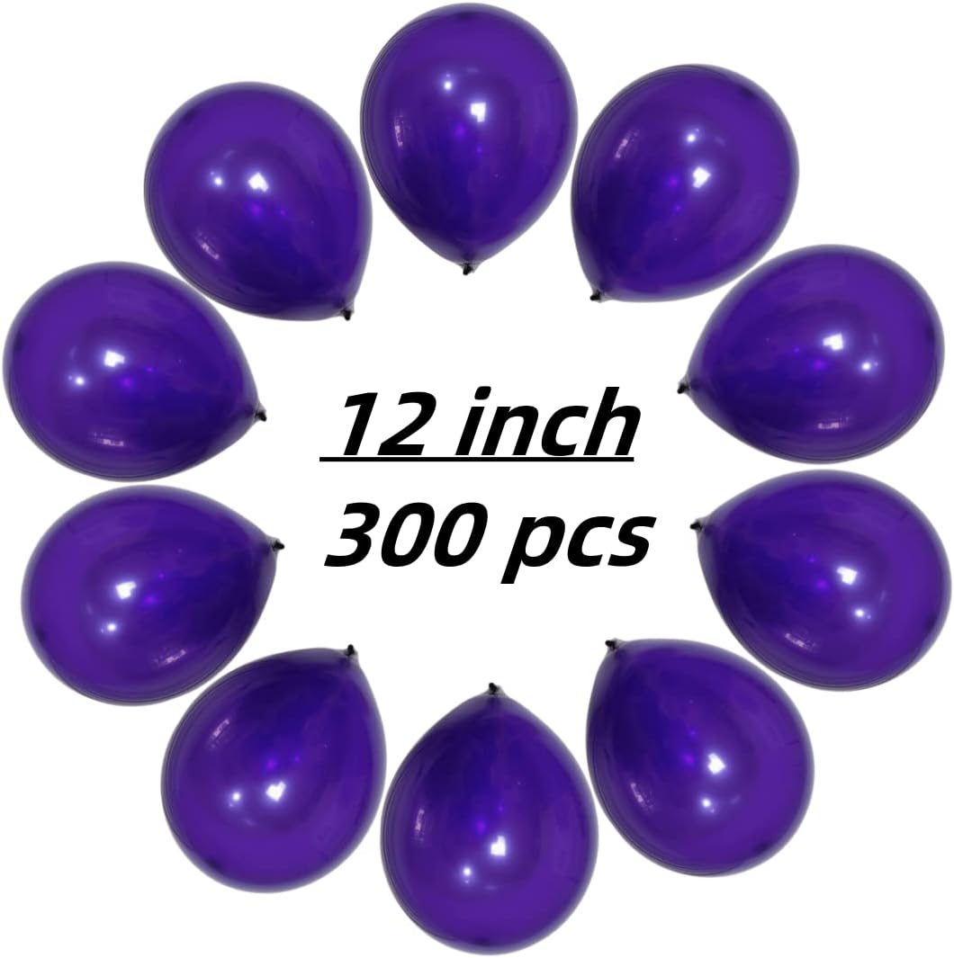300 Pack Dark Purple Balloons 12 inch Dark Purple Latex Party Balloon Bulk for Various Party Events
