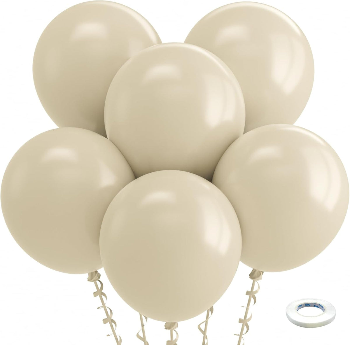 Bezente White Sand Balloons 18 Inch - 30 Pack Large Thick Sand White Balloons Big Round Cream Latex