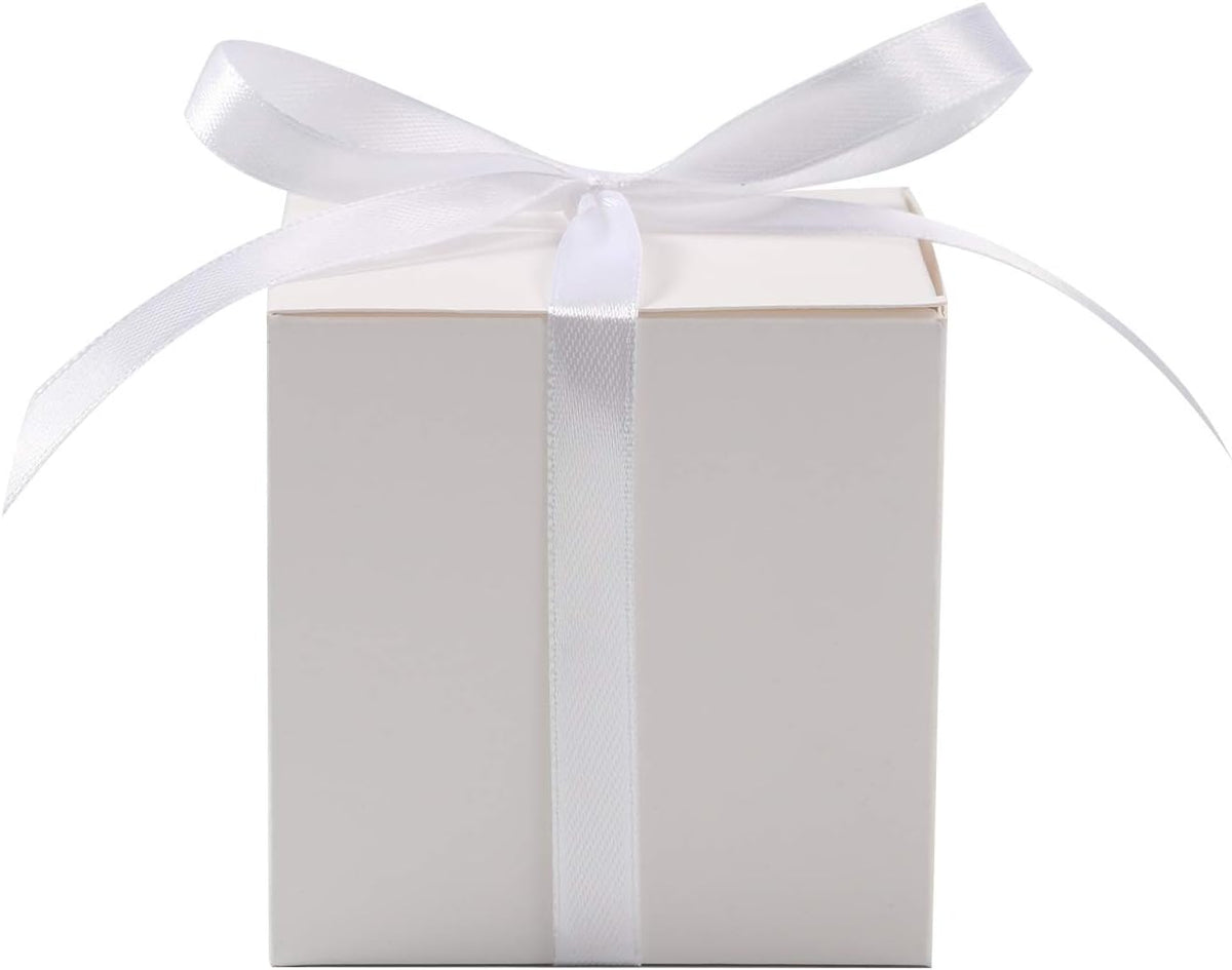 COTOPHER 100pcs Small Gift Boxes, Favor Boxes 2x2x2 inches Paper Gift Boxes with Ribbons Candy Box