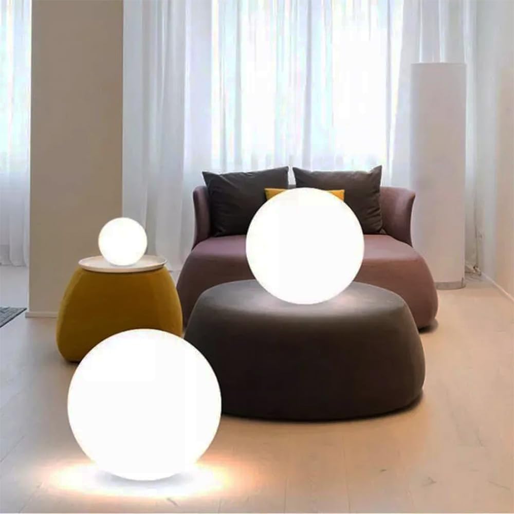 Globe Floor Lamp, 14-in Rechargeable LED Ball Light Globe Light w/Remote, Versatile Glowing Orb