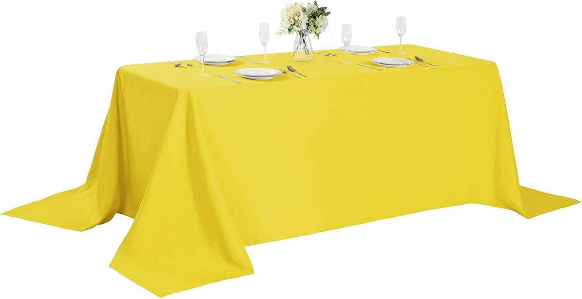 Rectangle Tablecloth 90x132 inch Washable Polyester Fabric Table Cloth for Wedding Party Dining