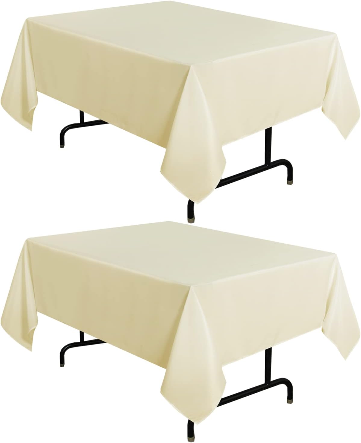 sancua 2 Pack Beige Tablecloth 54 x 54 Inch, Stain and Wrinkle Resistant Square Table Cloth