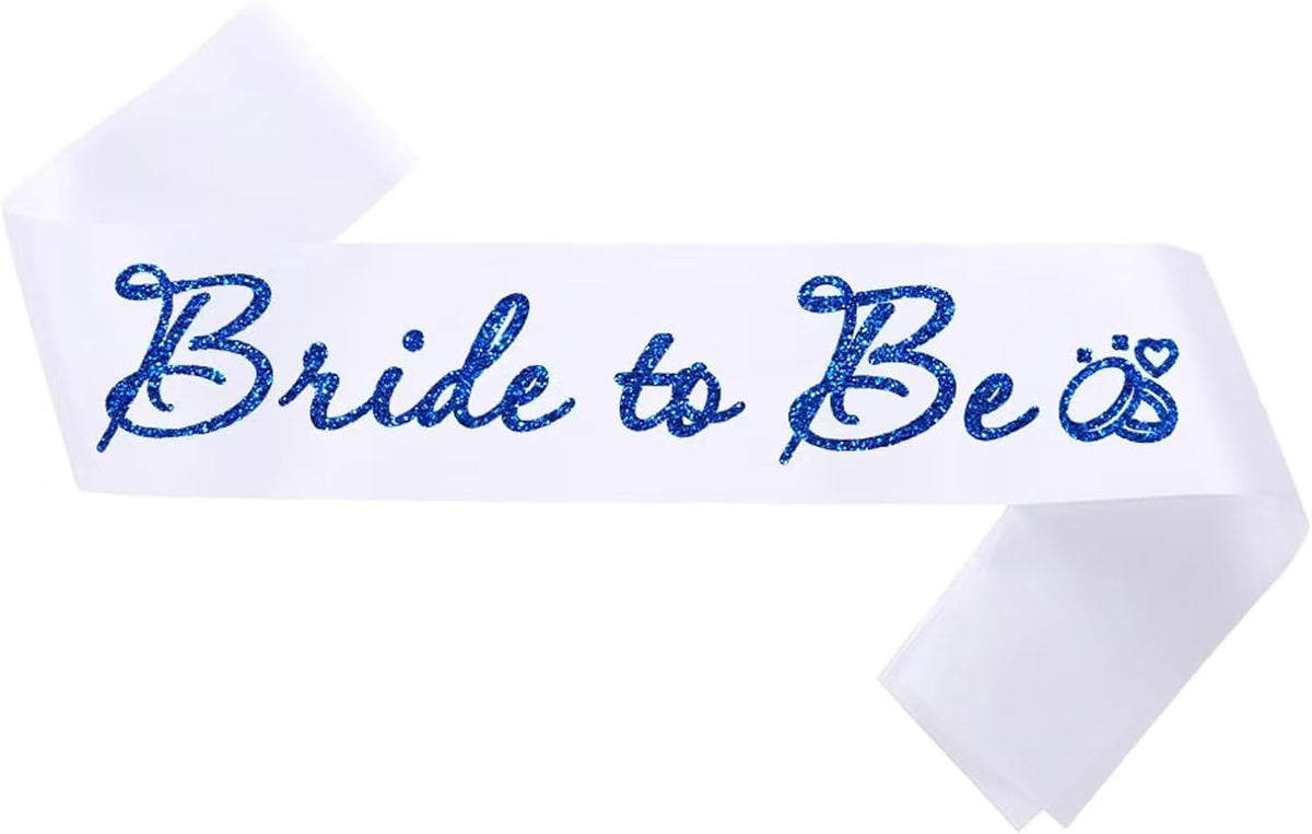 White Bride to Be Sash for Bridal Shower Bachelorette Party Wedding Hen Party Decorations