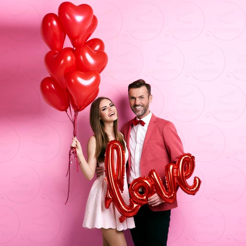 AFTERLOON® Biodegradable Balloons 100 pcs White 12 Inch Heart Shaped, Thickened Extra Strong