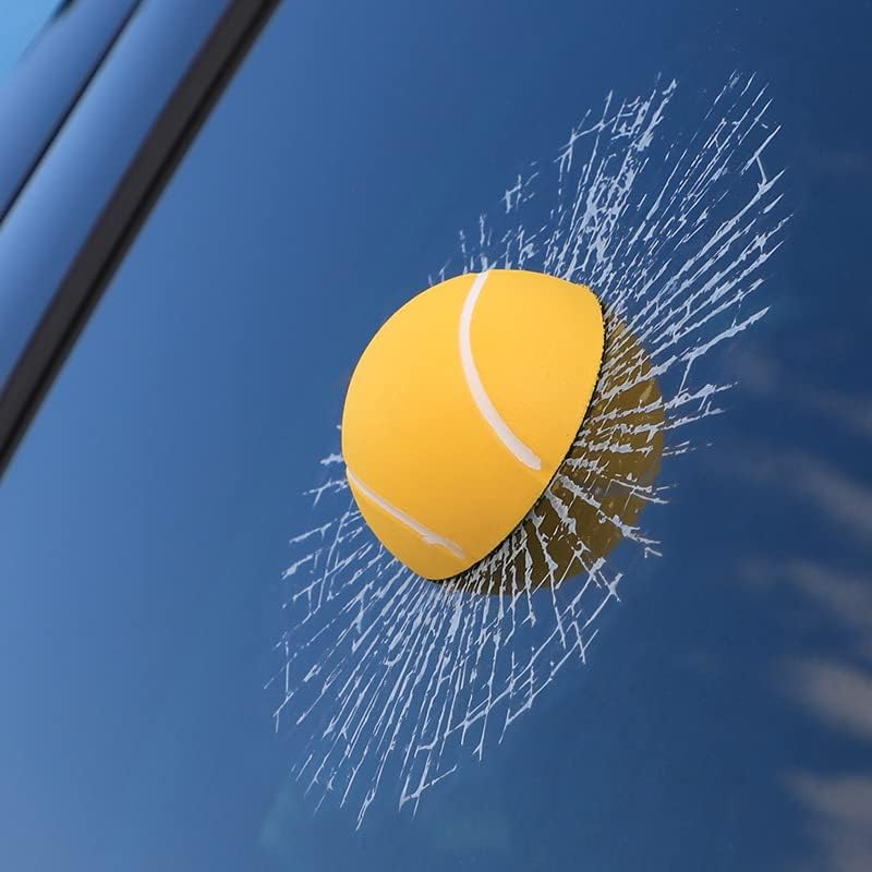Car 3D elf Ball car Sticker, car Window Funny Creative Decorative Sticker(18cmx18cmx3cm) (Yellow