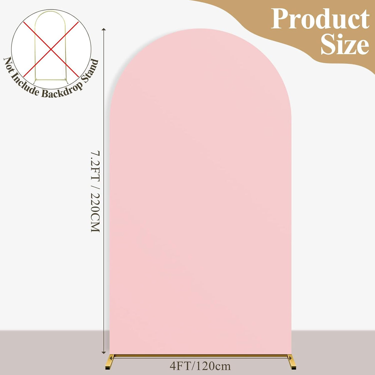 Ledido Wedding Arch Backdrop Cover 7.2FT Arch Covers Fitted Stretchy Spandex Round Top Stand