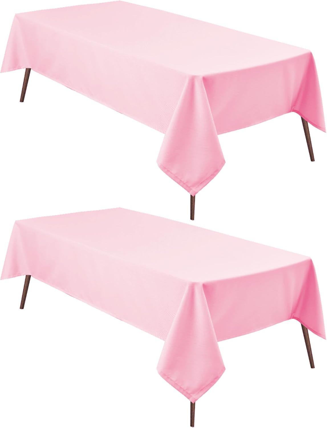 Hiasan 2 Pieces Pink Tablecloth Rectangle - Washable Waterproof Fabric Oblong Table Cloth for Card