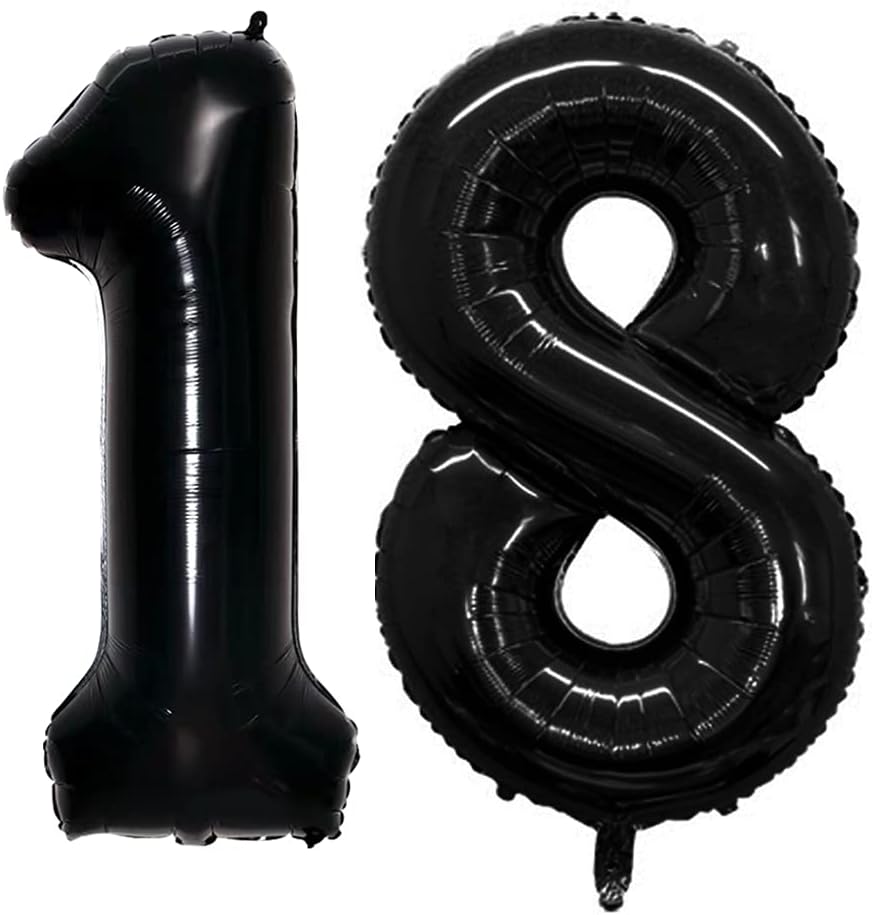 GOER Number 18 Balloons for 18th Birthday Sweet 18 Party Decorations,42 Inch Jumbo Foil Helium 81