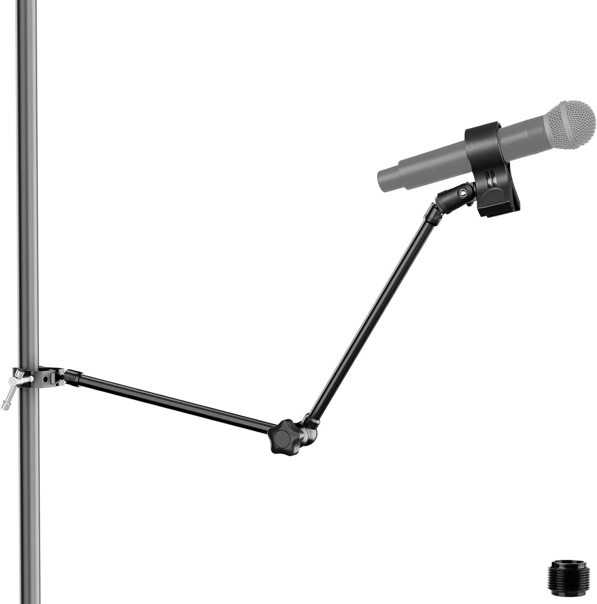 Microphone Stand Holder,21.5" Long Flexible Adjustable Magic Arm Super Crab Clamp Mic Clip 3/8"-16