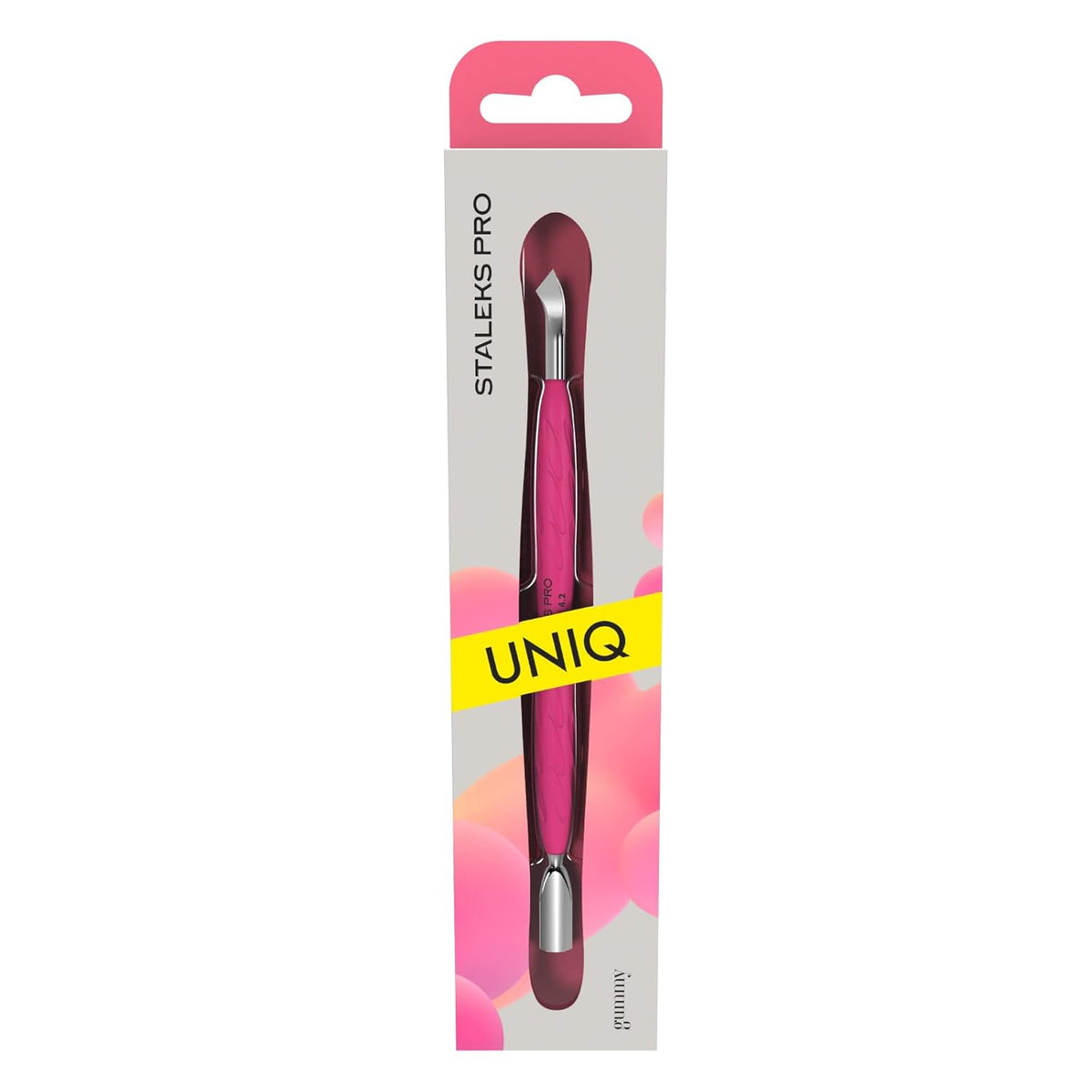 Staleks Manicure pusher Gummy with silicone handle UNIQ 10 TYPE 4.2 – Stainless Steel
