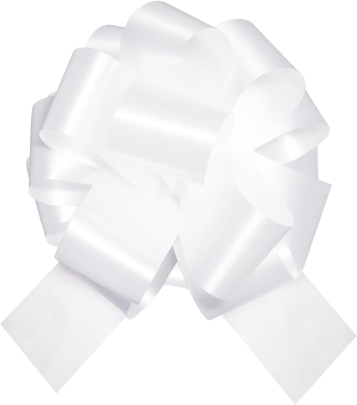 6 PCS 6 Inch White Pull Bows - Perfect for Gift Wrapping, Wedding Decor, Car Bows, Birthday